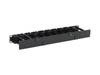 Rack cable management panel (horizontal) with cover - black - 1U