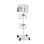 Mobile Hygiene Sanitizing Station Cart with wire baskets attached